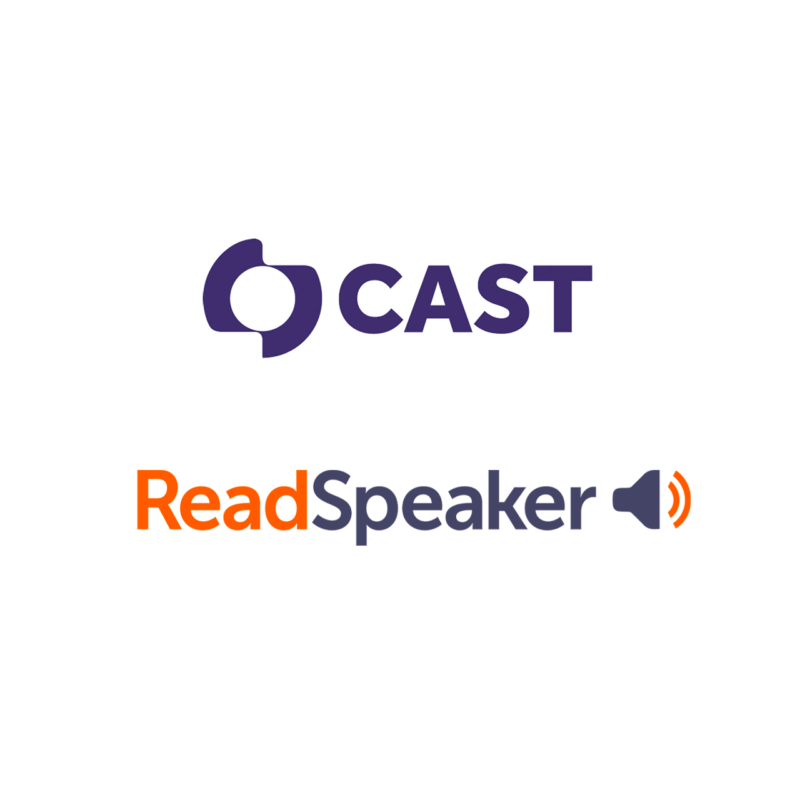 CAST and ReadSpeaker logos